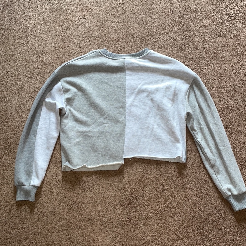 Patchwork Gray Sweatshirt By Reclaimed Vintage - image 4